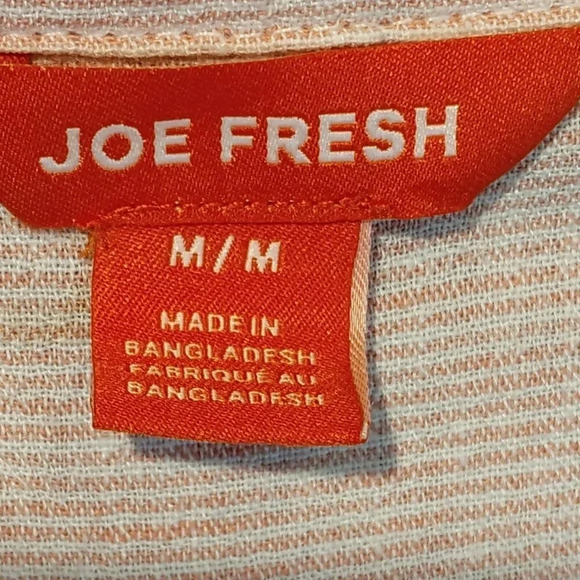 Joe Fresh Pink & White Button Down Long Sleeve Shirt in Size Medium - Picture 5 of 9